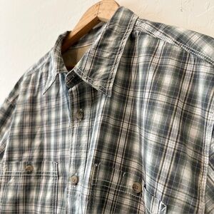 Outdoor Life Mens XL Plaid Short Sleeve Button Up Shirt 100% Cotton